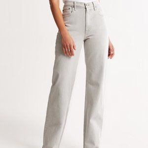 NWT Abercrombie and Fitch High Rise 90s Relaxed Jean - Grey